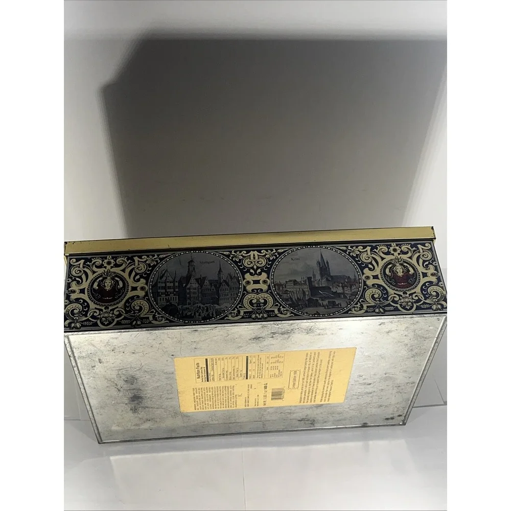Henry Lambertz GMBH‎ & Co Tin Biscuit Box Hinged Chest 1998 Aachen Germany 14.5
